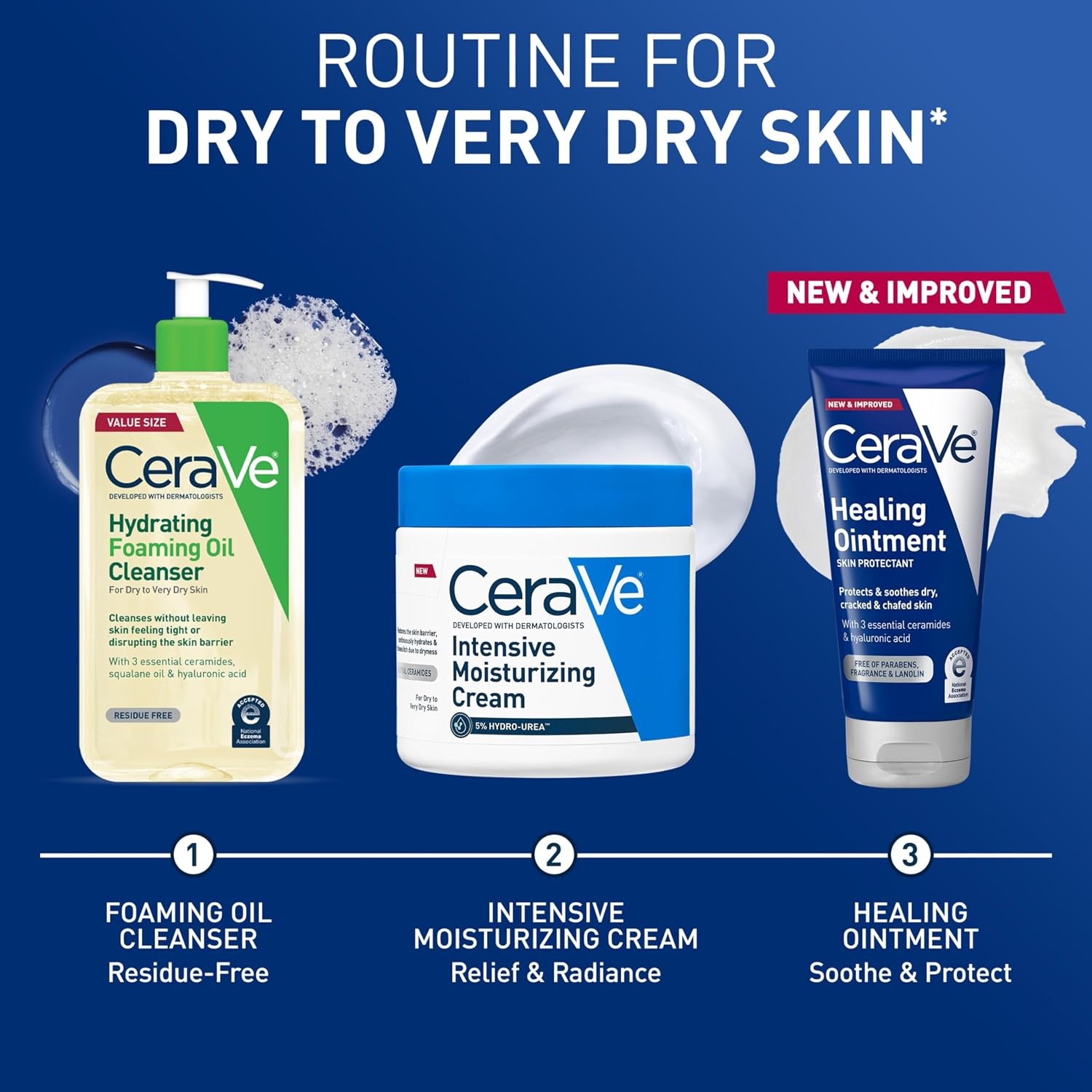 image:imageCeraVe Healing Ointment Hyaluronic Acid Skin Protectant for Dry Skin 12oz3oz Tube