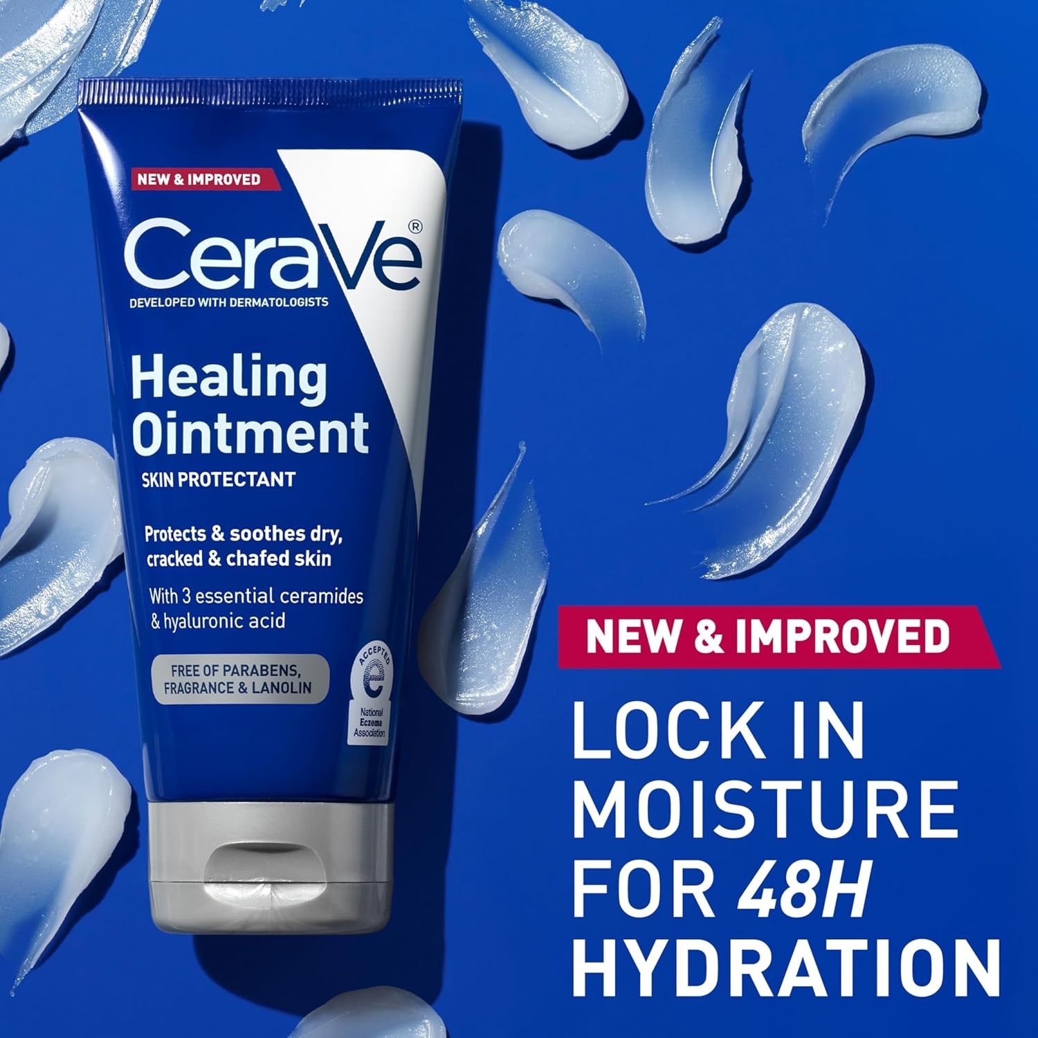 image:imageCeraVe Healing Ointment Hyaluronic Acid Skin Protectant for Dry Skin 12oz3oz Tube