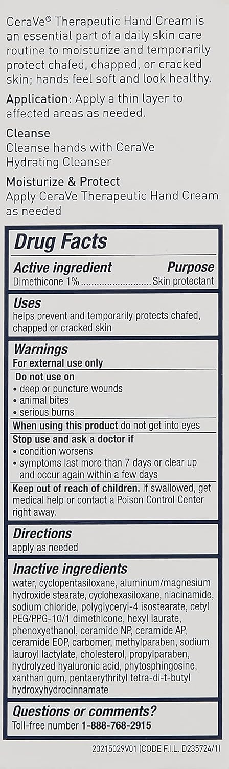 image:imageCeraVe Therapeutic Hand Cream Hyaluronic Acid amp Niacinamide Lotion 3oz3 Ounce Pack of 2