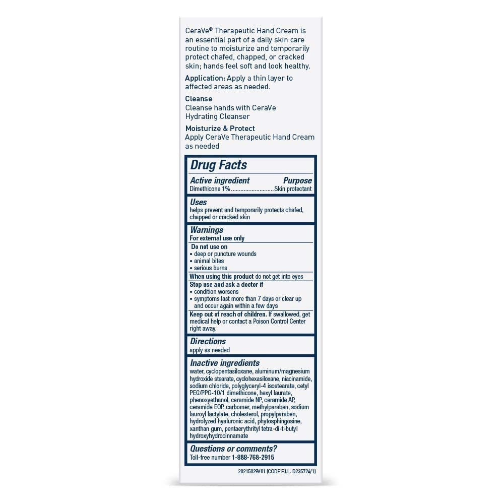 image:imageCeraVe Therapeutic Hand Cream Hyaluronic Acid amp Niacinamide Lotion 3oz3 Ounce Pack of 2