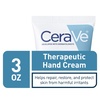 CeraVe Therapeutic Hand Cream, Hyaluronic Acid & Niacinamide Lotion, 3oz(3 Ounce (Pack of 2))