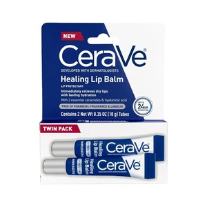 CeraVe Healing Ointment, Hyaluronic Acid Skin Protectant for Dry Skin, 12oz(Lip Balm Two Pack)